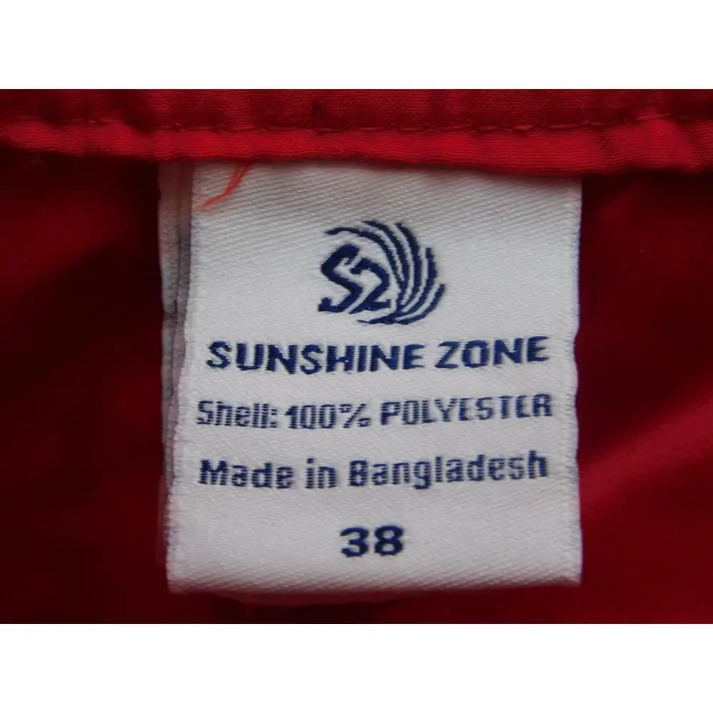 Sunshine Zone Swim Trunks Shorts Mens 38 Orange Boardshorts Pocket Drawstring